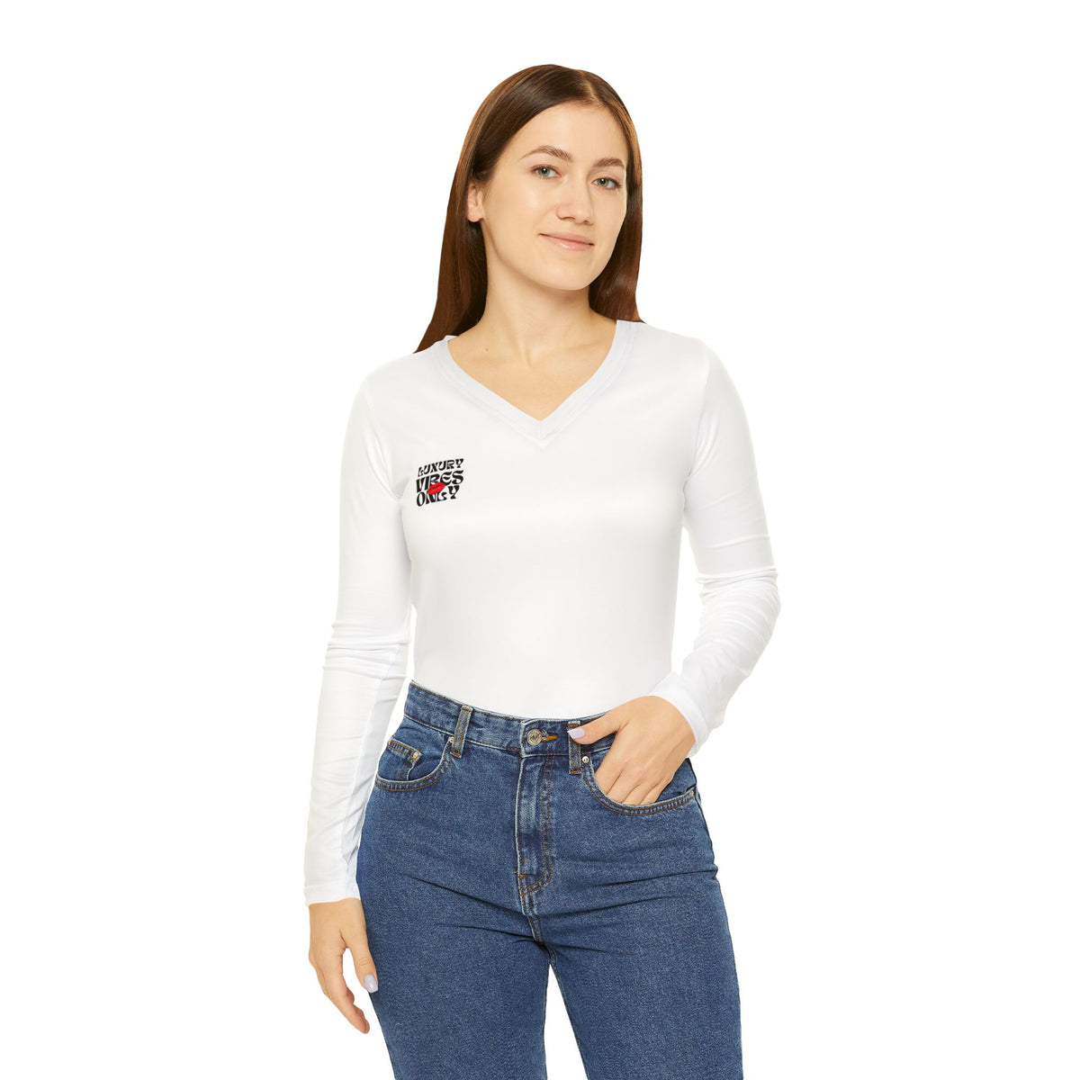 Women's Long Sleeve V-Neck Shirt – “Support Your Local Girl”